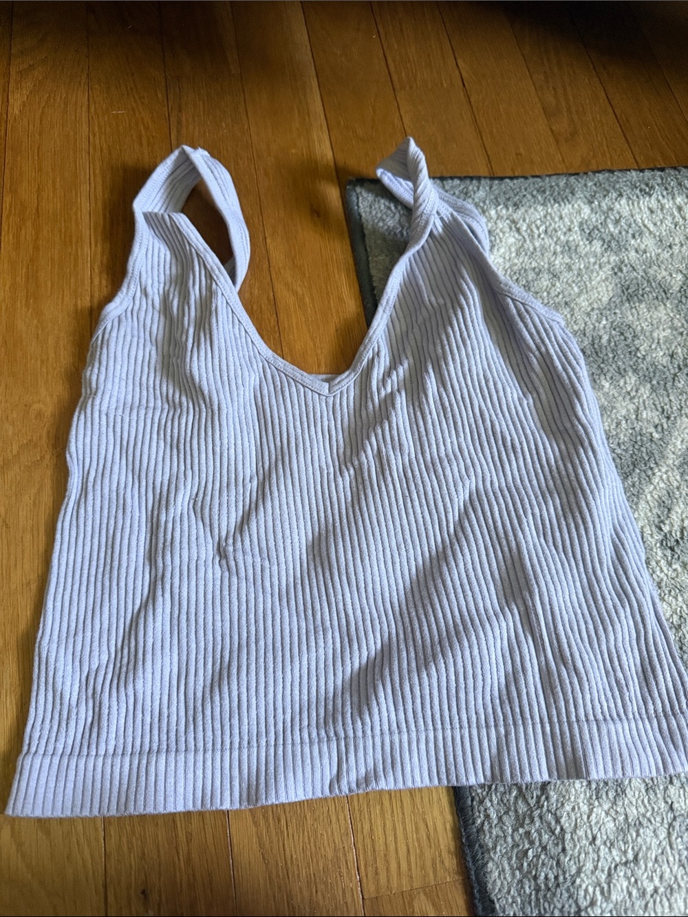 Free People Ribbed V-Neck Tank — Light Lavender